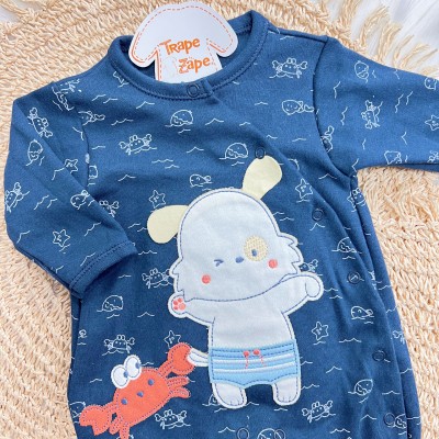 Macacão Trape Zape - Coelhinho Beach - Marinho Macacão Trape Zape - Coelhinho Beach - Marinho